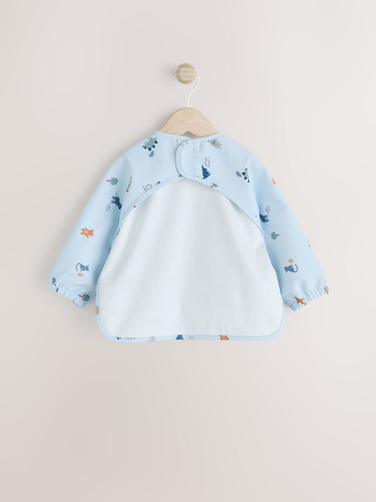 Blue Dino Jungle Weaning And Feeding Sleeved Bib image 2