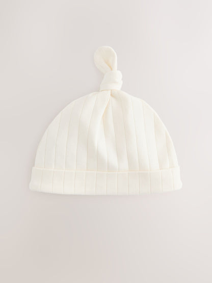 Blue Tie Top 100% Cotton Hats 3 Pack (0-12mths) image 3