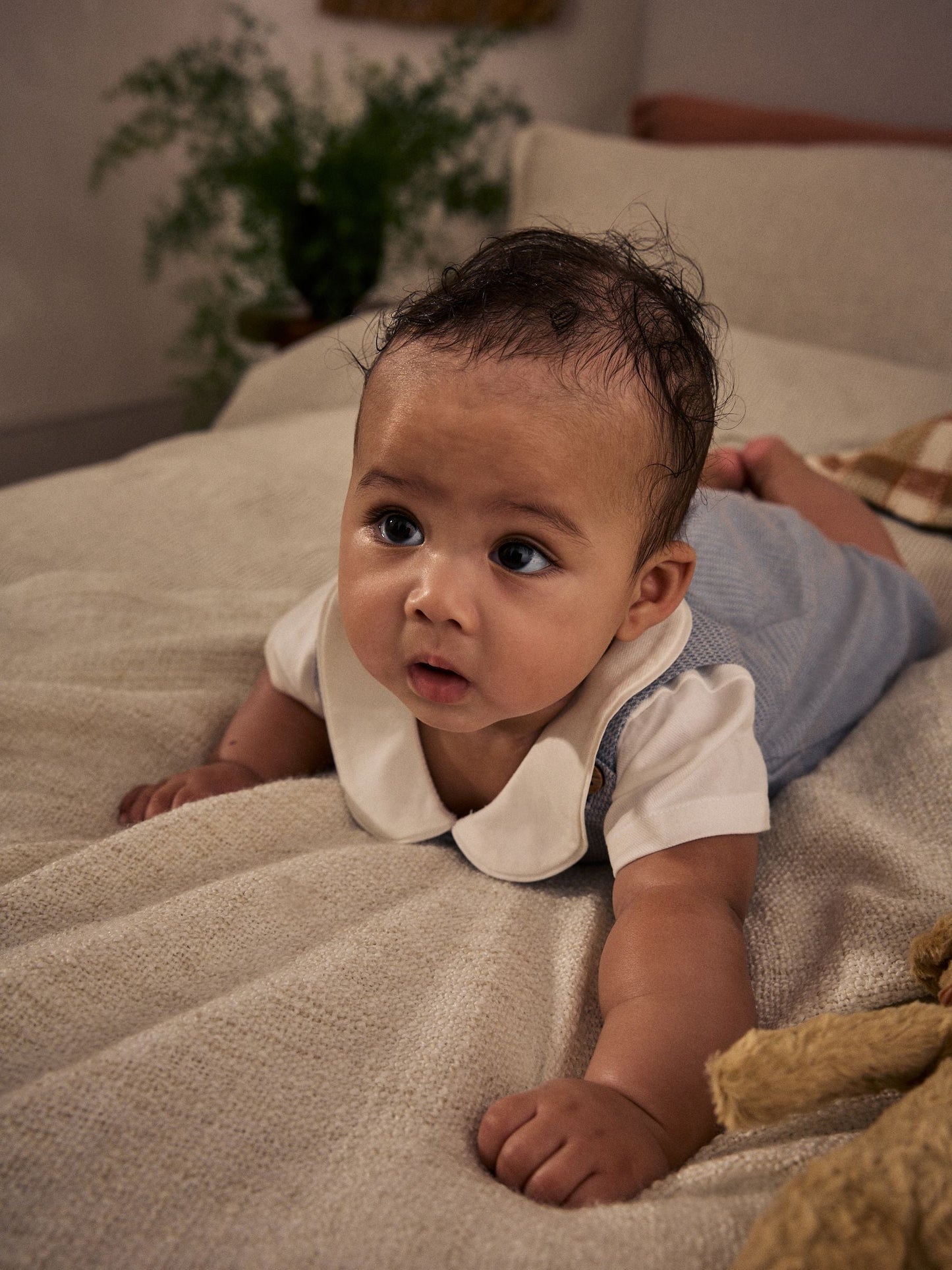 Grey 100% Cotton Smart Baby Romper, Bodysuit And Socks Dungarees Set (0mths-2yrs)