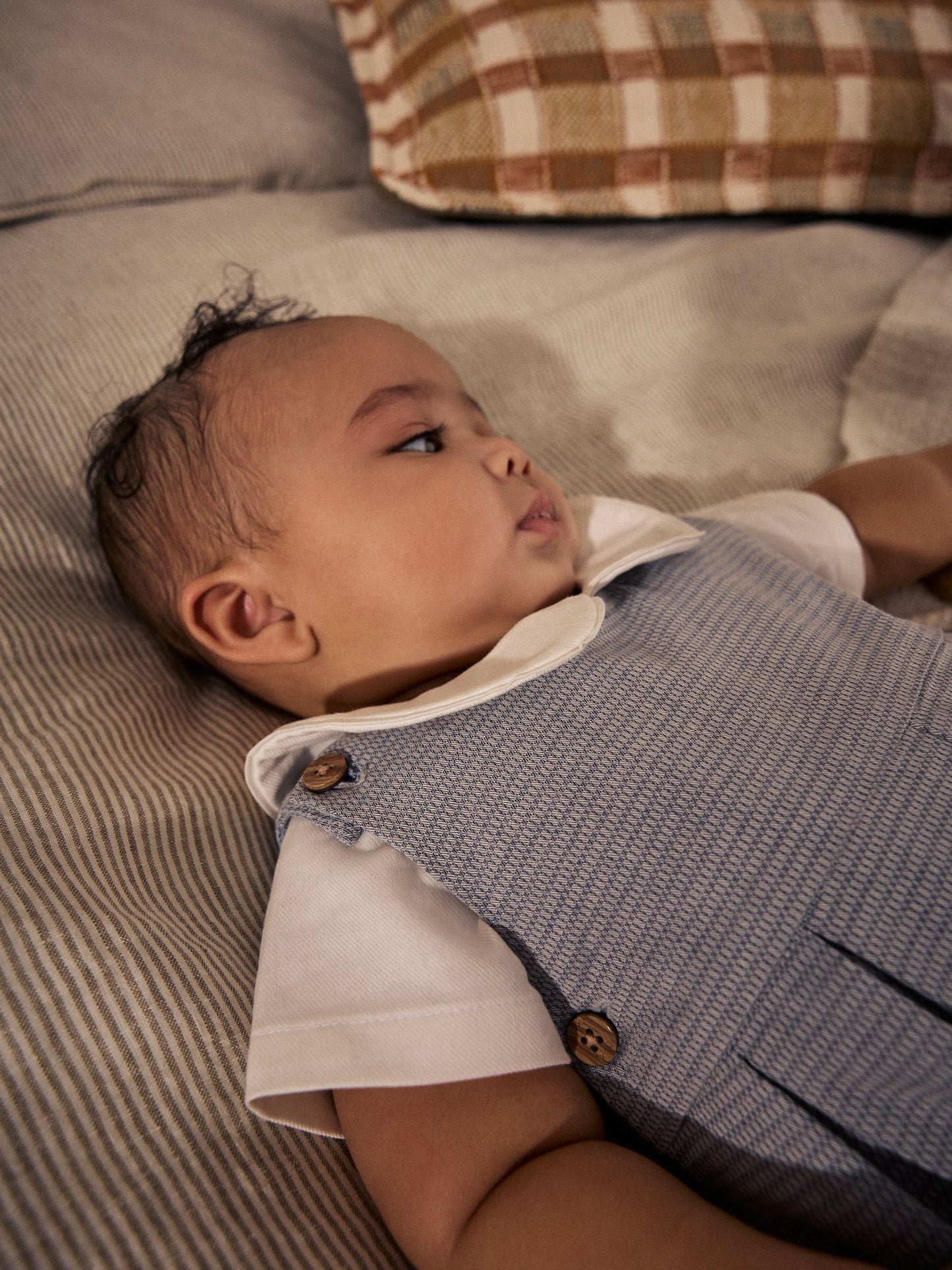 Grey 100% Cotton Smart Baby Romper, Bodysuit And Socks Dungarees Set (0mths-2yrs)