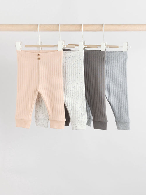 Mono/Neutral Baby Leggings 4 Pack (0mths-3yrs) image 1