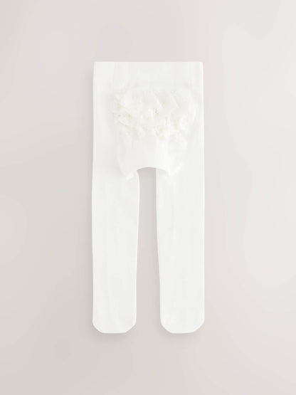 Dsiney Kidz - White Occasion Ruffle Baby Tights image 1
