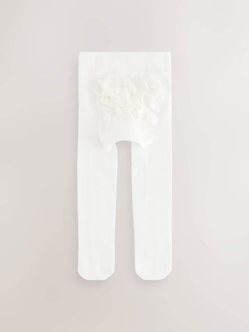 Dsiney Kidz - White Occasion Ruffle Baby Tights image 1