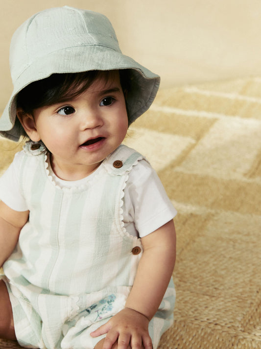 Mint Green/Ecru 100% Cotton Baby Hats 2 Pack (0mths-2yrs) image 3