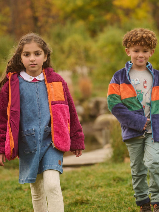 Dsiney Kidz - Hatley Purple Raspberry Radiance Faux Sherpa Hooded Jacket image 1