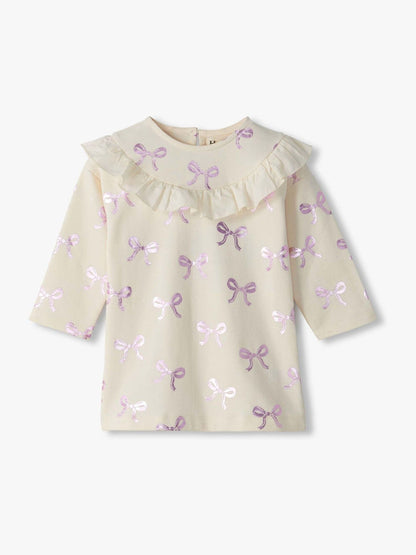 Dsiney Kidz - Hatley Natural Foil Bows Ruffle Dress image 1