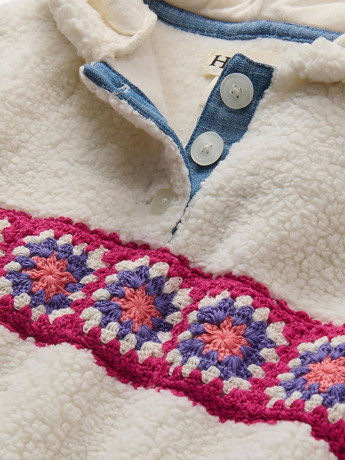 Dsiney Kidz - Hatley Natural Fuzzy Crochet Pullover Jumper image 5