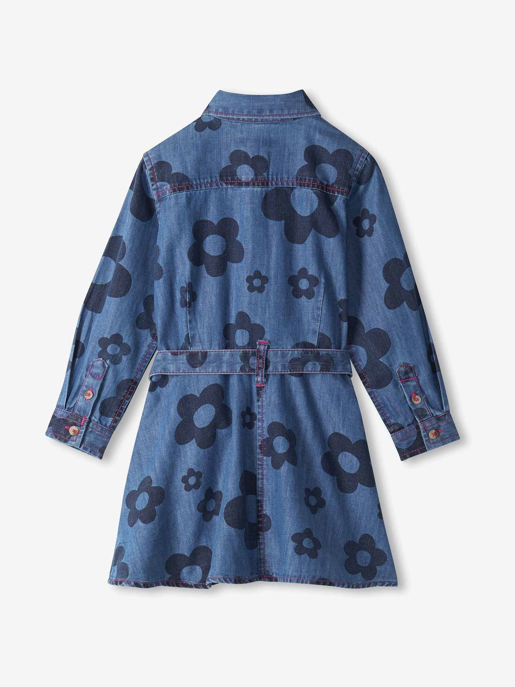 Dsiney Kidz - Hatley Blue Big Flowers Swing Jean Dress image 4