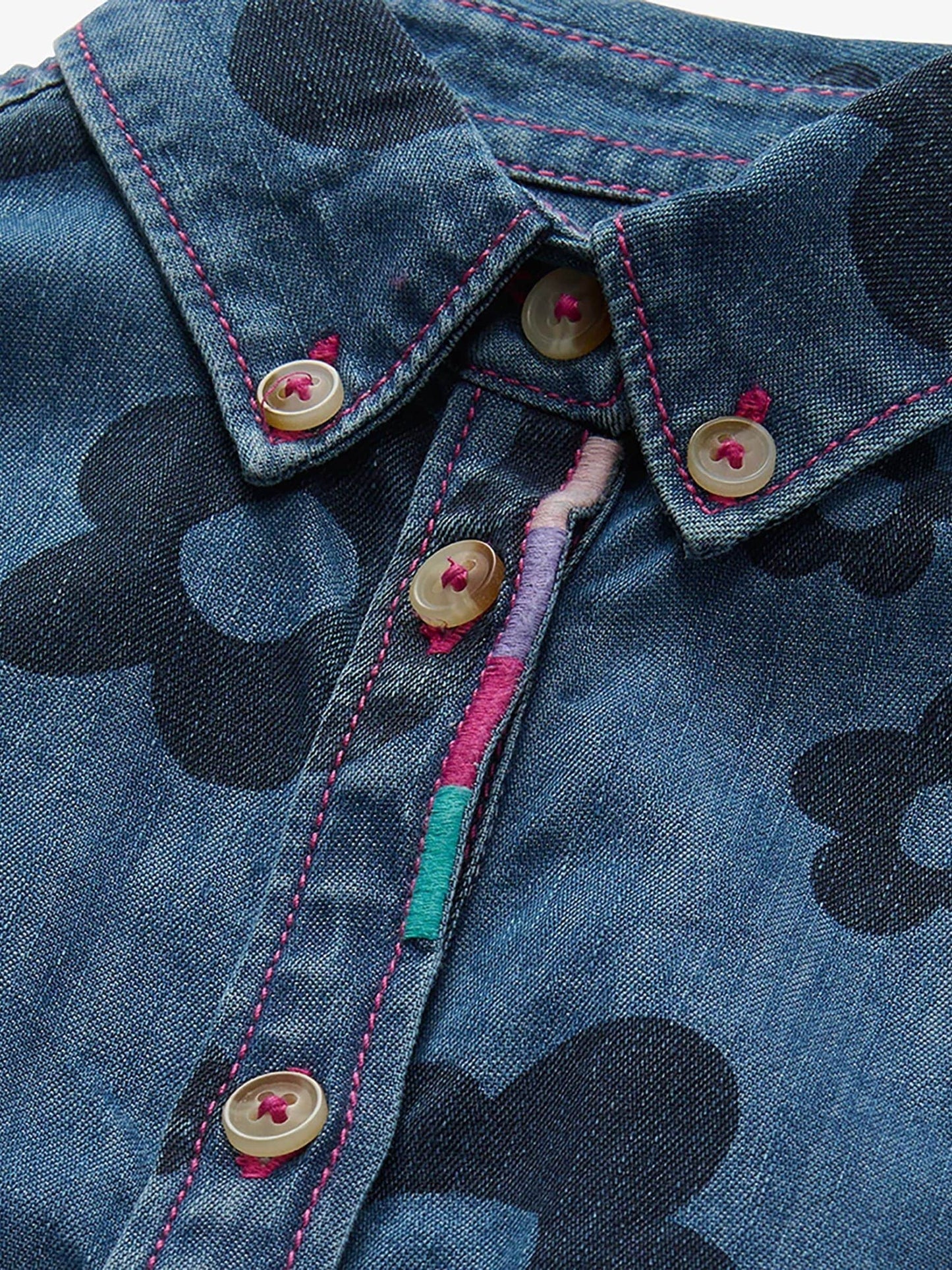 Dsiney Kidz - Hatley Blue Big Flowers Swing Jean Dress image 5