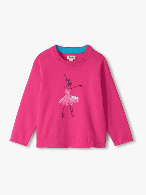 Dsiney Kidz - Hatley Pink Sequin Ballerina Crew Neck Jumper image 1
