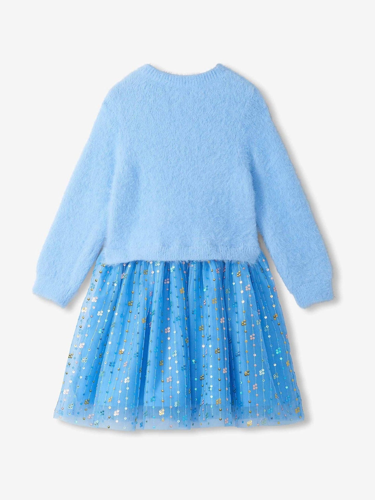 Dsiney Kidz - Hatley Blue Jelly Bean Sequins Fuzzy Mixed Dress image 2