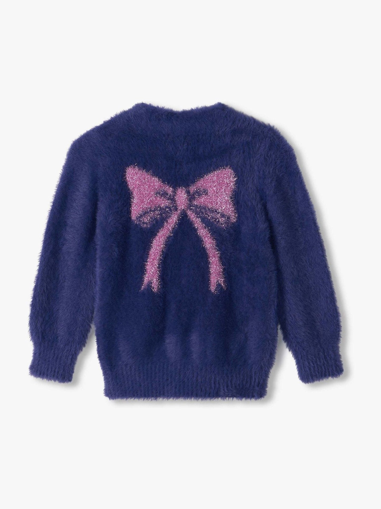 Dsiney Kidz - Hatley Blue Pink Bow Fuzzy Cardigan image 3