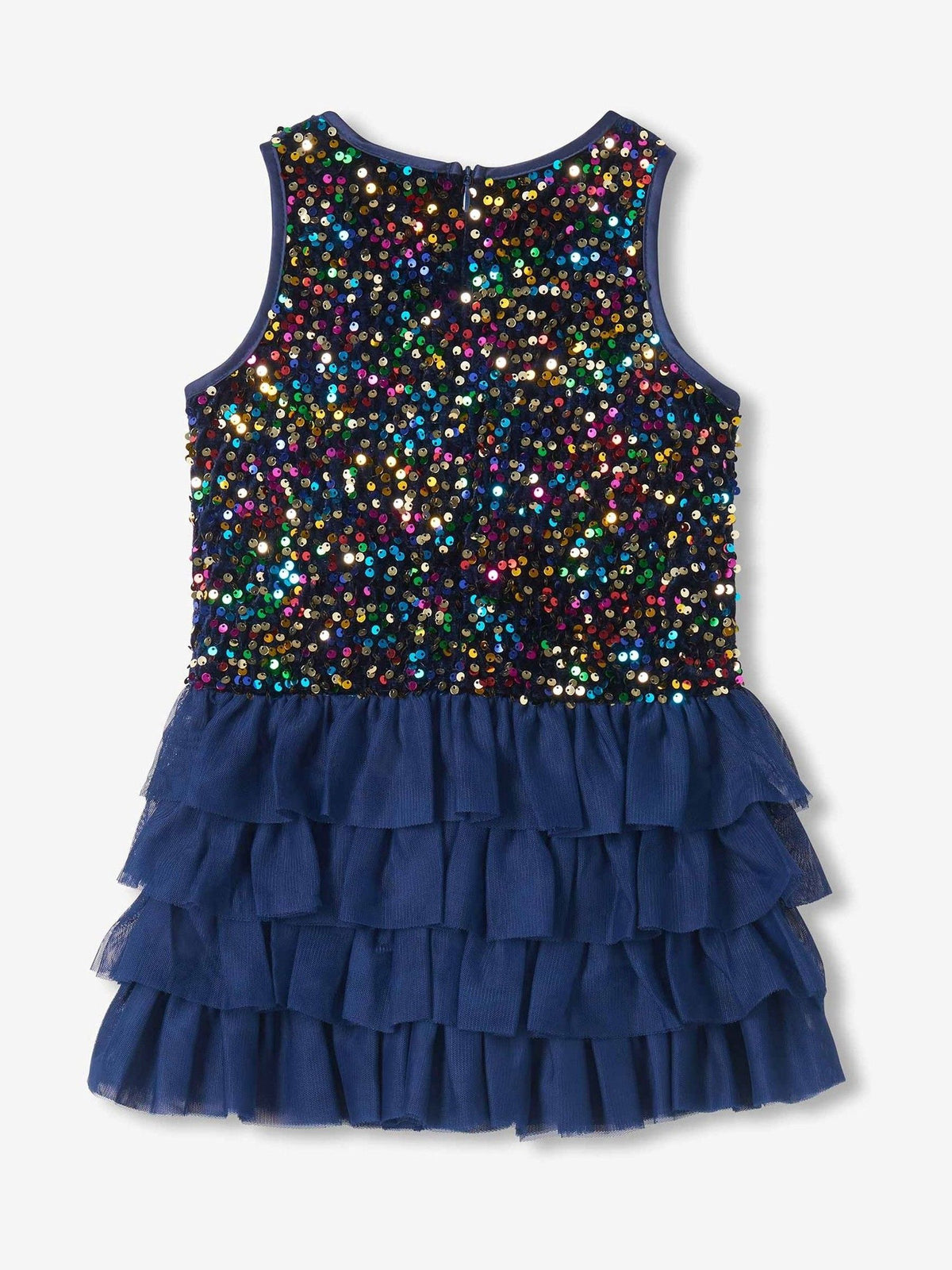 Hatley Blue Rainbow Coins Sequin and Tulle Puff Dress - image 2
