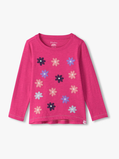 Dsiney Kidz - Hatley Pink Very Berry Flowers Long Sleeve Graphic T-Shirt image 1