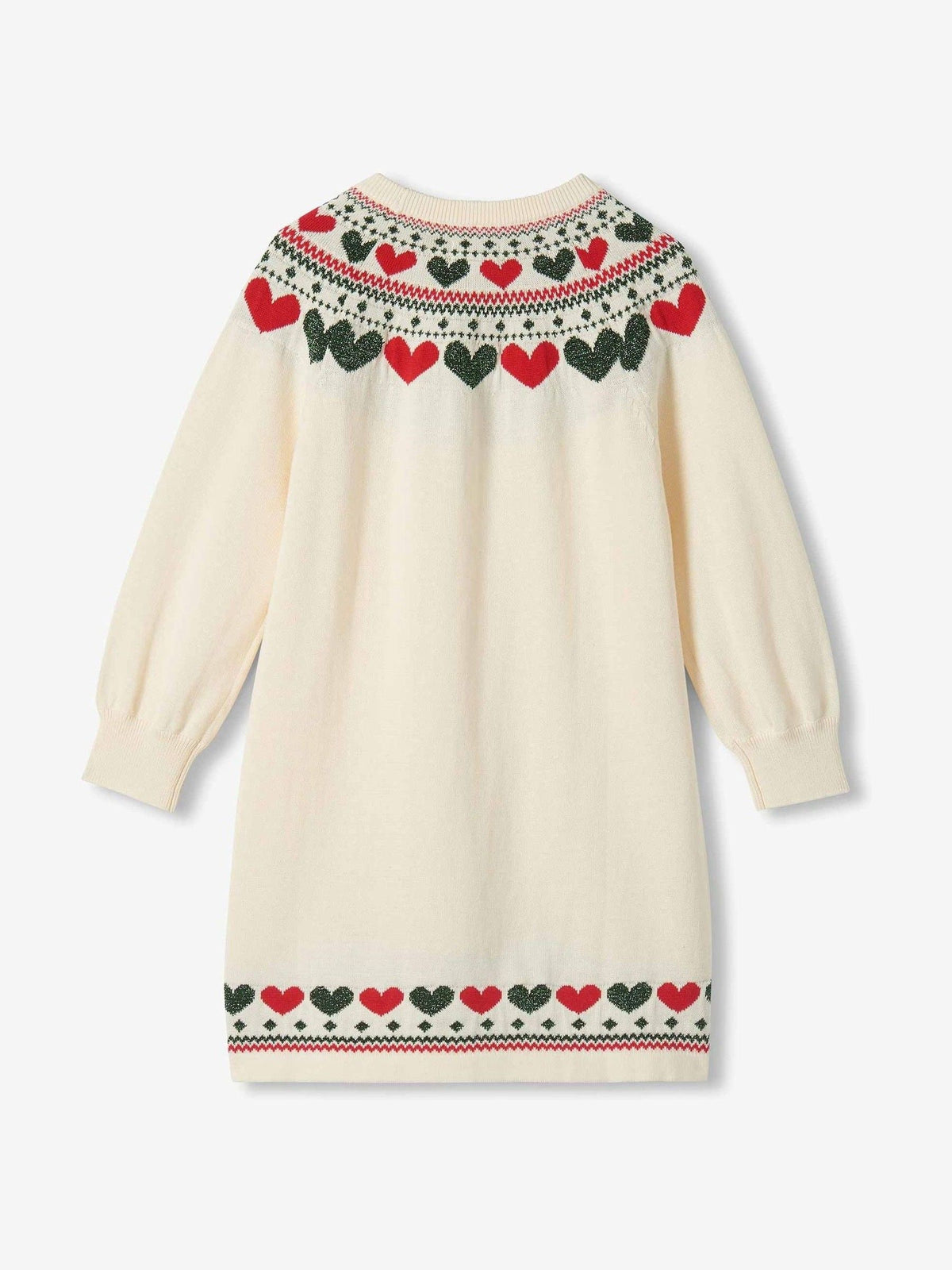 Hatley Natural Christmas Hearts Swing Jumper  Dress - image 2