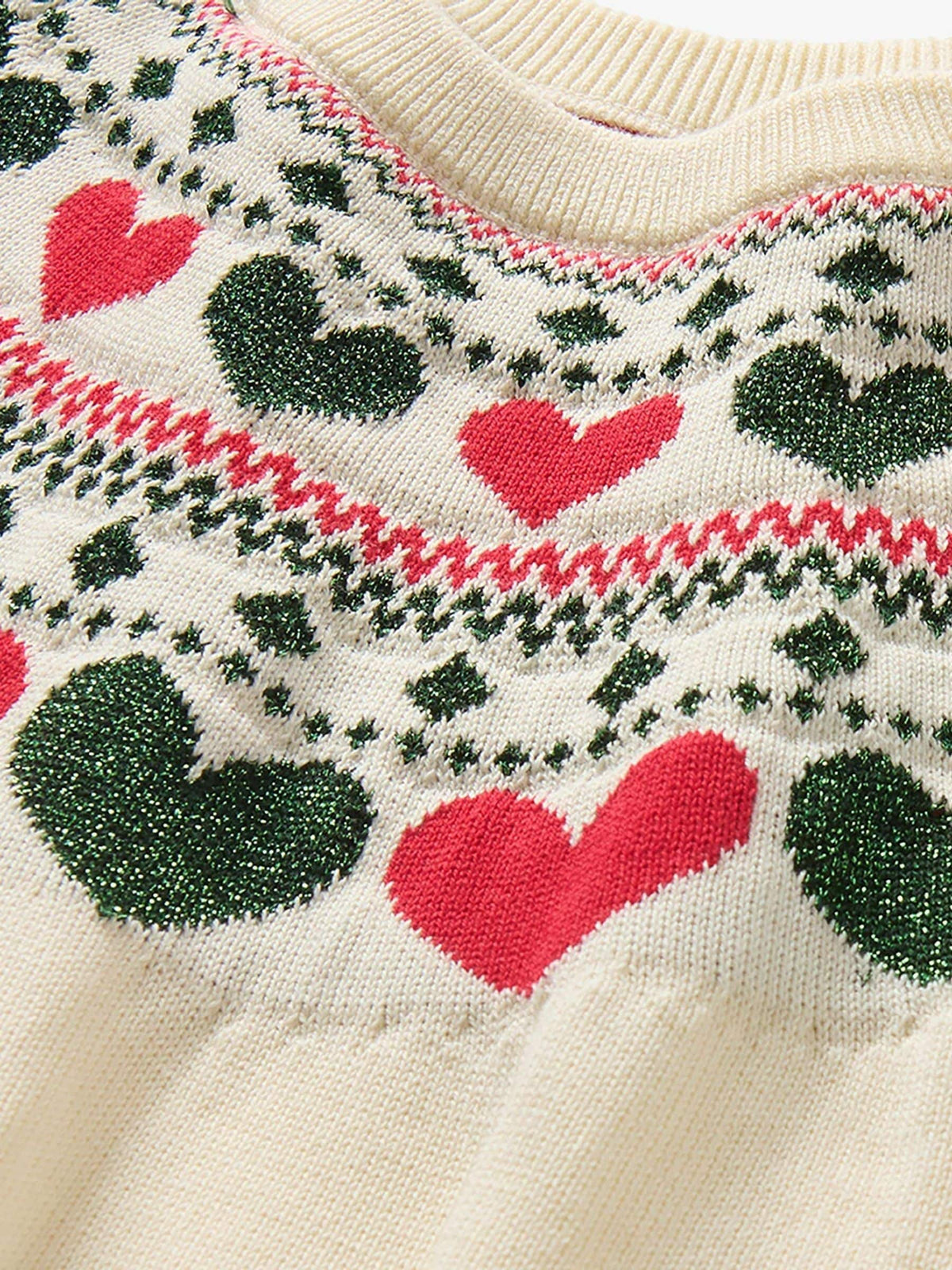 Hatley Natural Christmas Hearts Swing Jumper  Dress - image 3