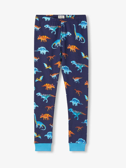 Hatley Blue Colourful Dinos Cotton Rib Pyjamas Set - image 3
