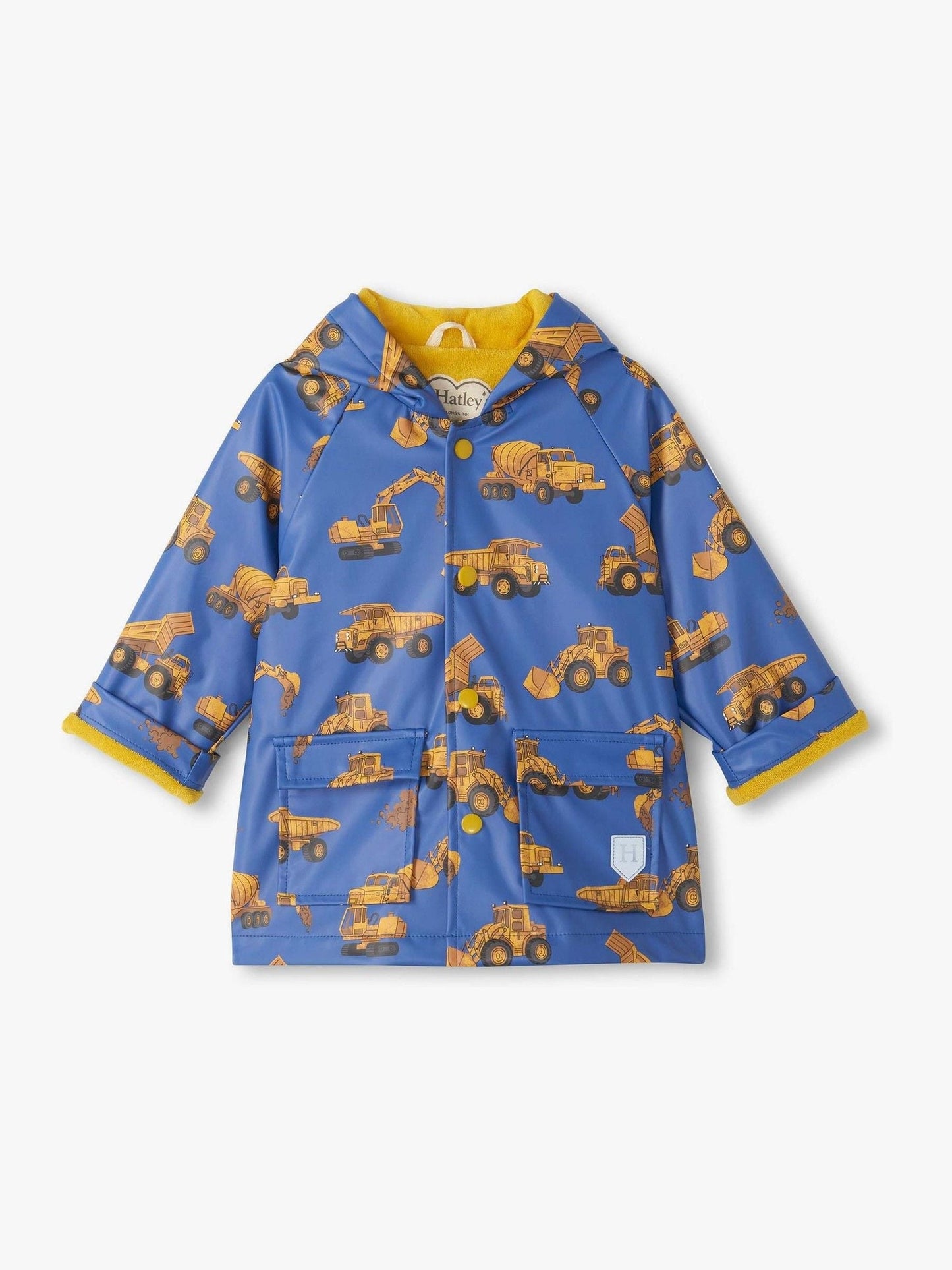 Dsiney Kidz - Hatley Blue Construction Trucks Snap Rain Coat image 1