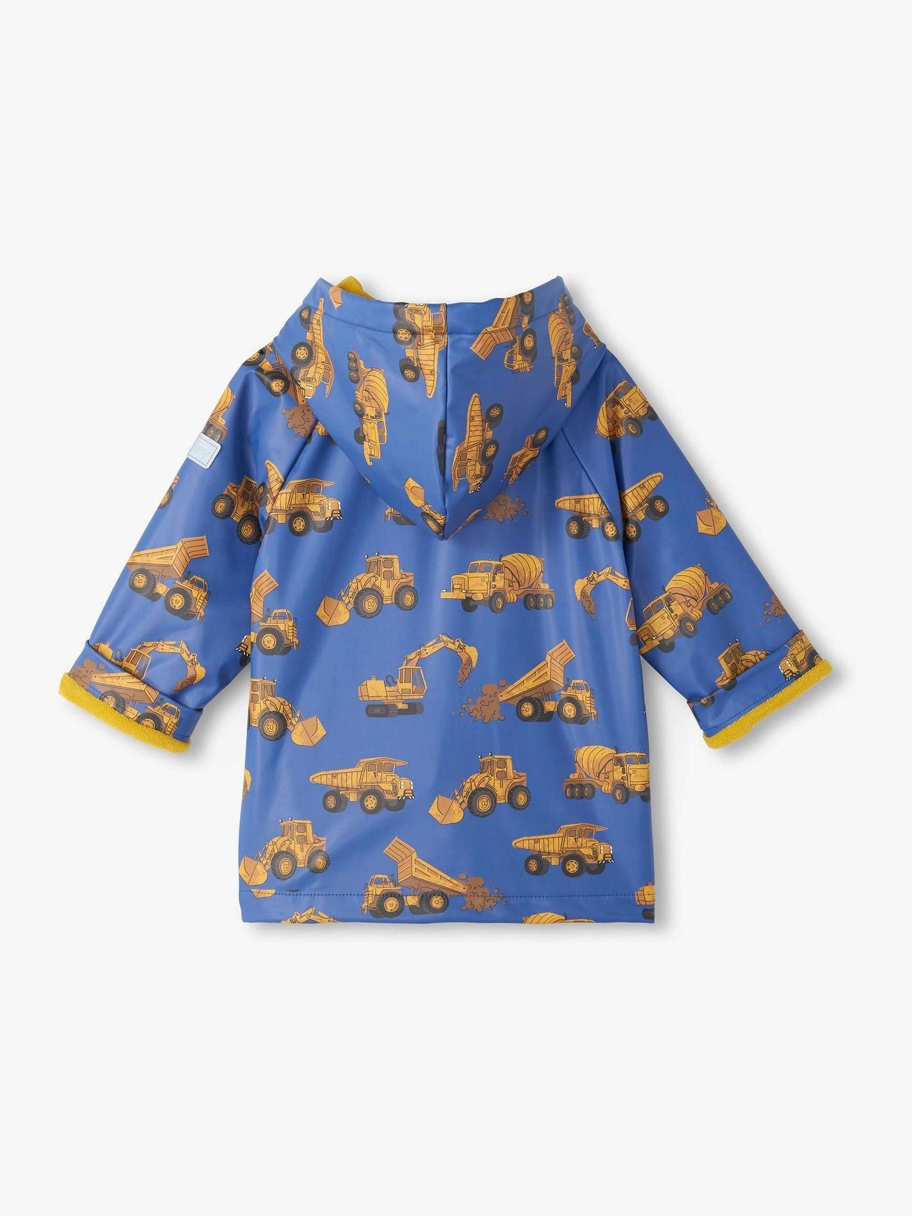 Dsiney Kidz - Hatley Blue Construction Trucks Snap Rain Coat image 2