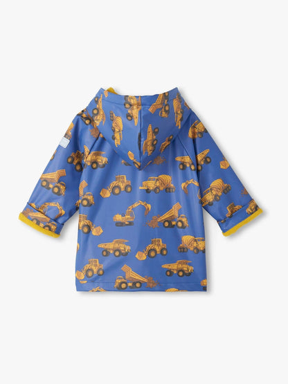 Dsiney Kidz - Hatley Blue Construction Trucks Snap Rain Coat image 2