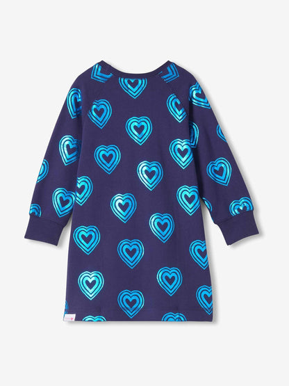 Dsiney Kidz - Hatley Blue Rainbow Hearts Sweatshirt Dress image 2