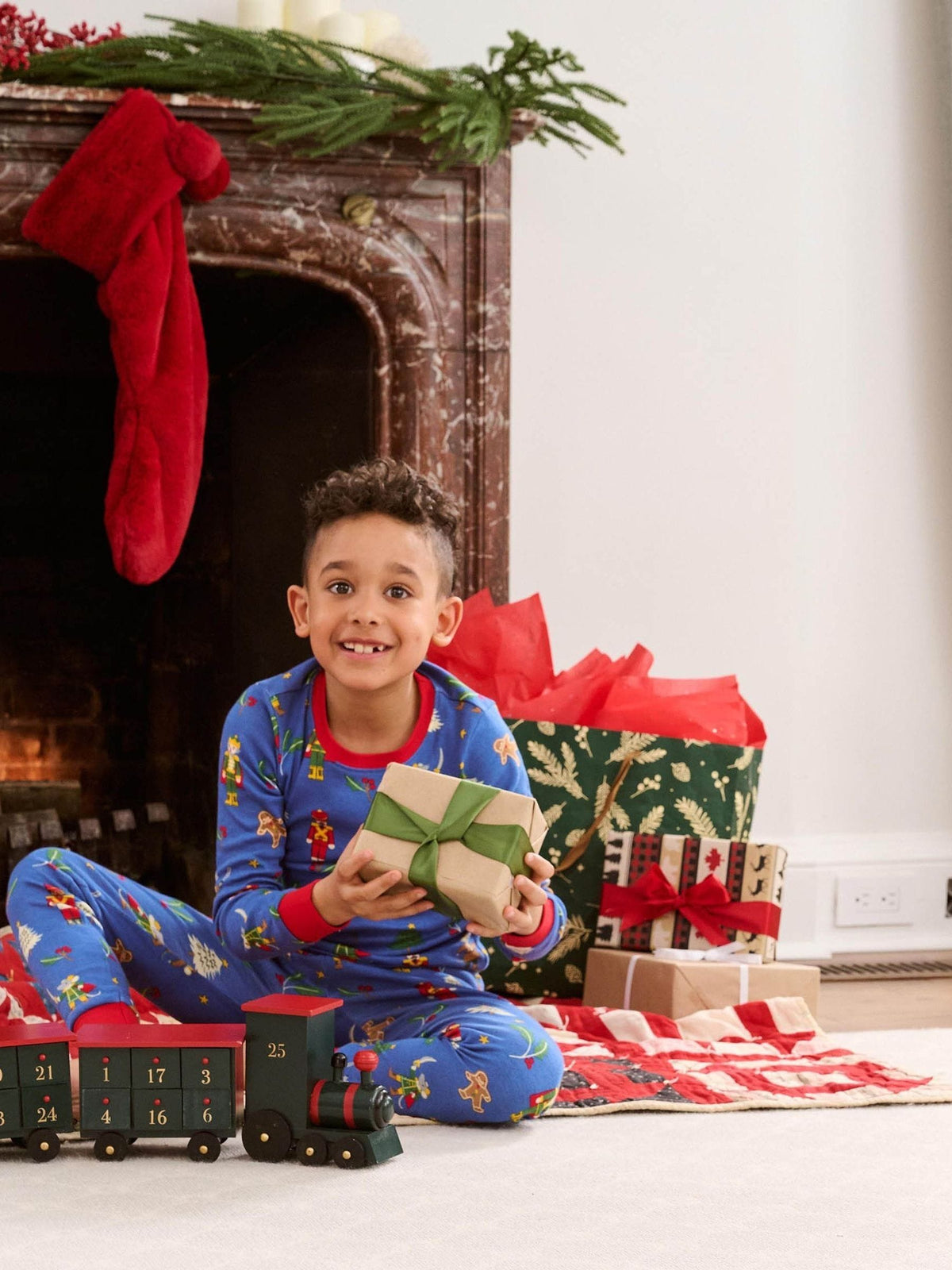 Hatley Blue Blue Nutcracker Cotton Rib Pyjamas Set - image 1