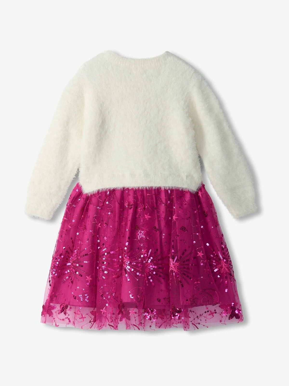 Dsiney Kidz - Hatley Natural Starburst Sequins Fuzzy Mixed Dress image 2