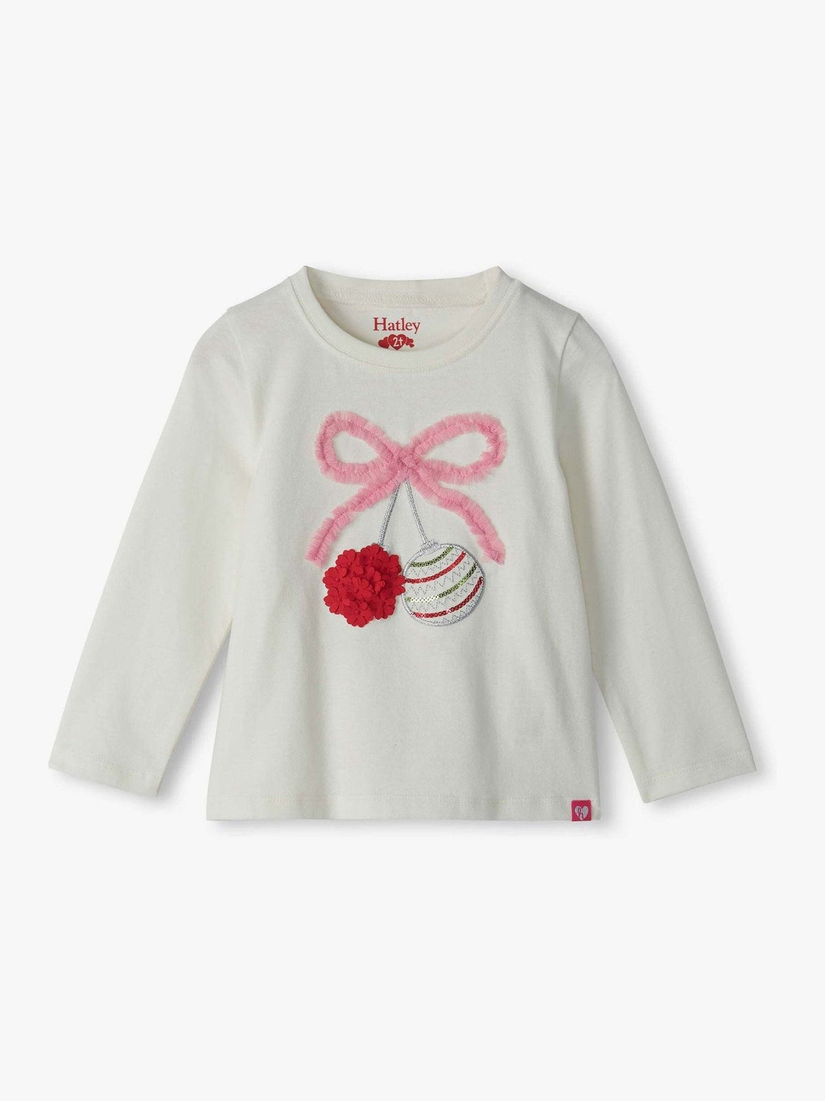 Hatley Natural Ornament Bow Gathered Back T-Shirt - image 1