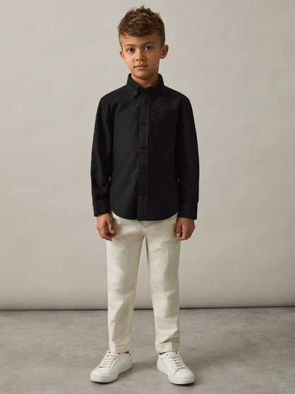 Reiss Black Greenwich 9-13 yrs Button Down Oxford Shirt image 3