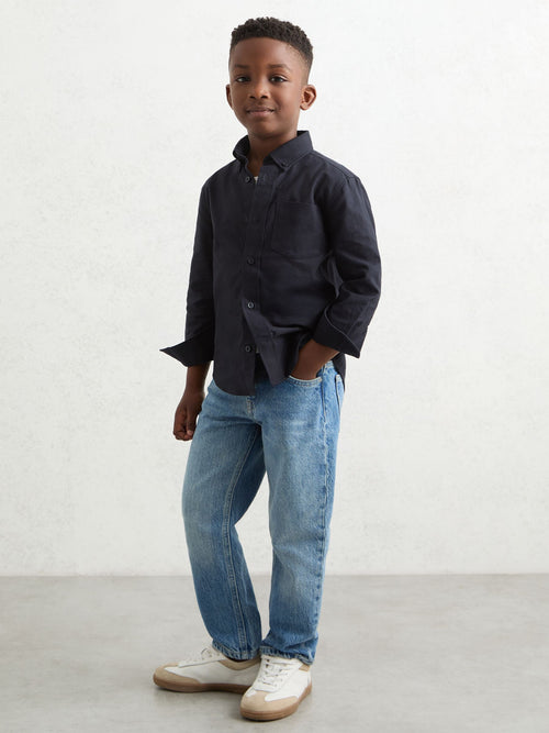 Reiss Navy Greenwich 9-13 yrs Button Down Oxford Shirt image 1