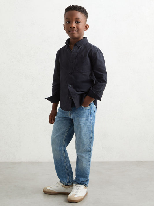 Reiss Navy Greenwich 9-13 yrs Button Down Oxford Shirt image 1