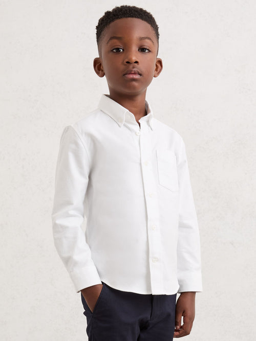 Reiss White Greenwich 9-13 yrs Button Down Oxford Shirt image 1