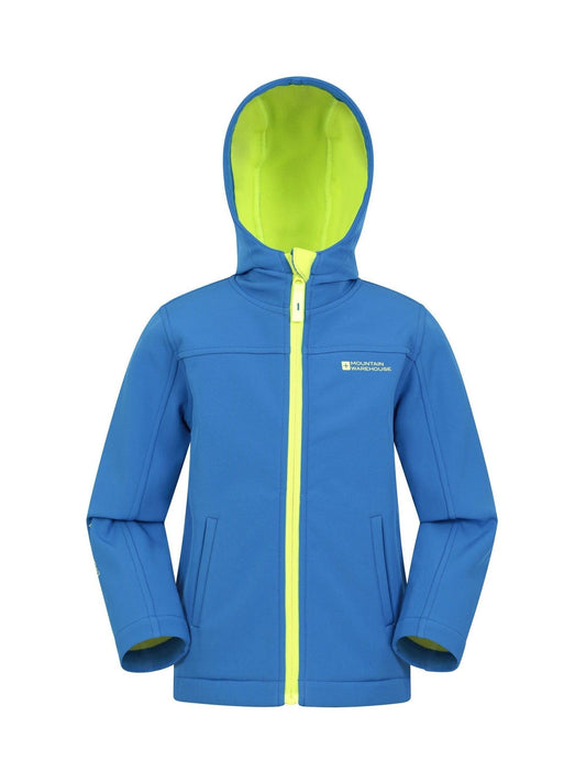 Dsiney Kidz - Mountain Warehouse Aqua Blue Exodus Kids Water Resistant Softshell Jacket image 1