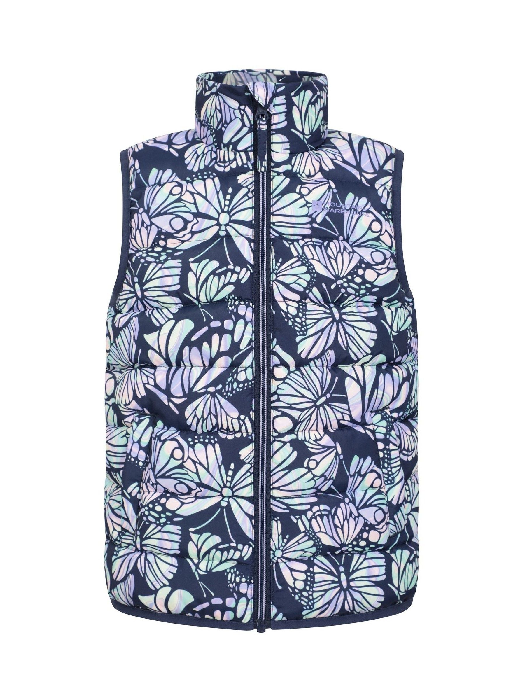 Dsiney Kidz - Mountain Warehouse Purple Marl Kids Rocko Printed Padded Gilet image 1