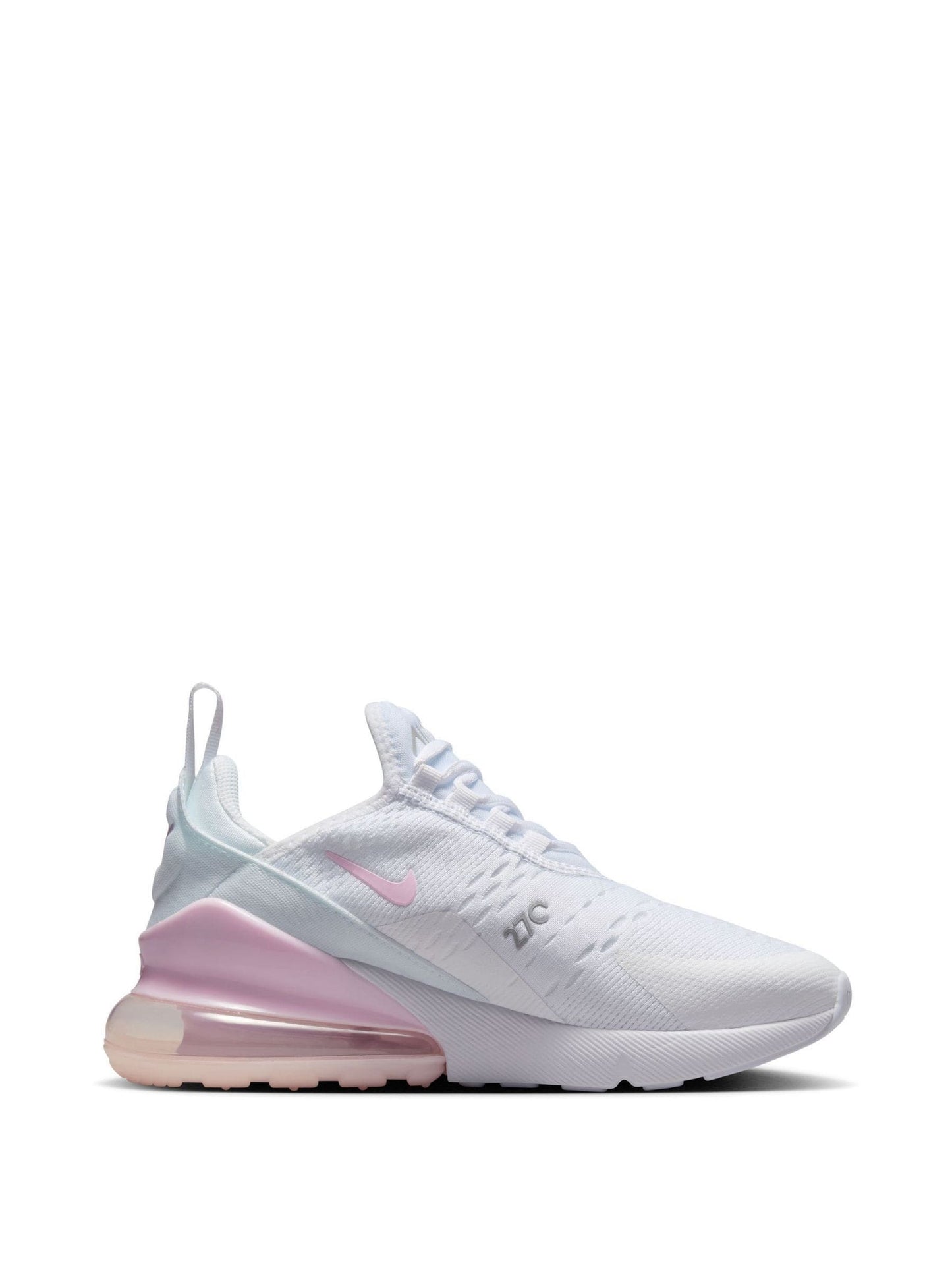 Nike White Pink Youth Air Max 270 Trainers image 1