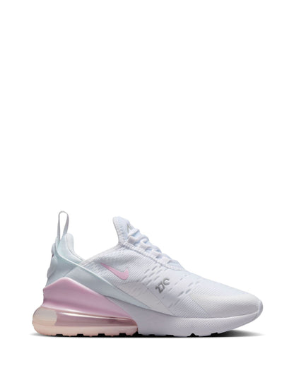 Nike White Pink Youth Air Max 270 Trainers image 1