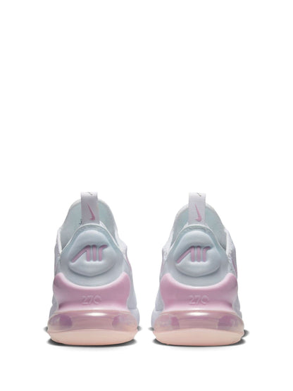 Nike White Pink Youth Air Max 270 Trainers image 6