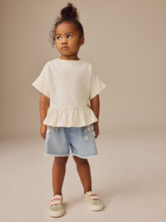 Dsiney Kidz - Ecru Short Sleeve Peplum T-Shirt (3mths-7yrs) image 2