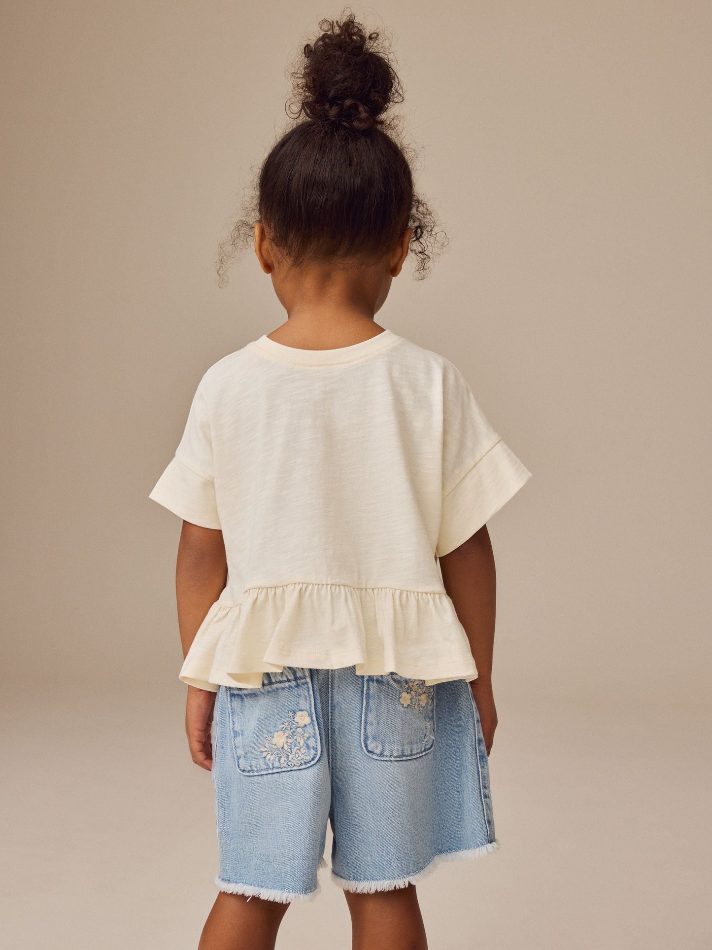 Dsiney Kidz - Ecru Short Sleeve Peplum T-Shirt (3mths-7yrs) image 3