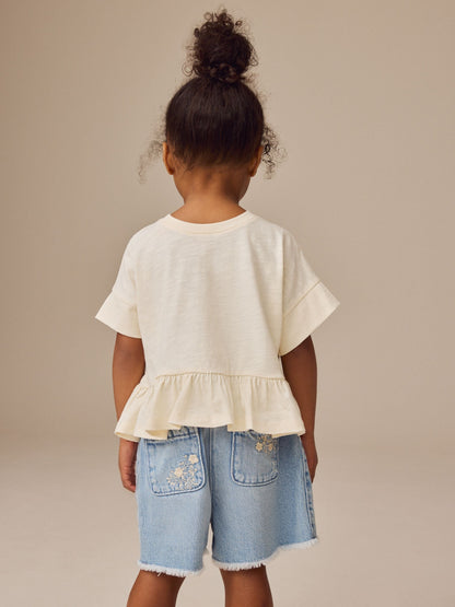 Dsiney Kidz - Ecru Short Sleeve Peplum T-Shirt (3mths-7yrs) image 3
