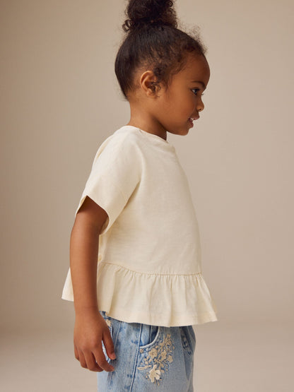 Dsiney Kidz - Ecru Short Sleeve Peplum T-Shirt (3mths-7yrs) image 4