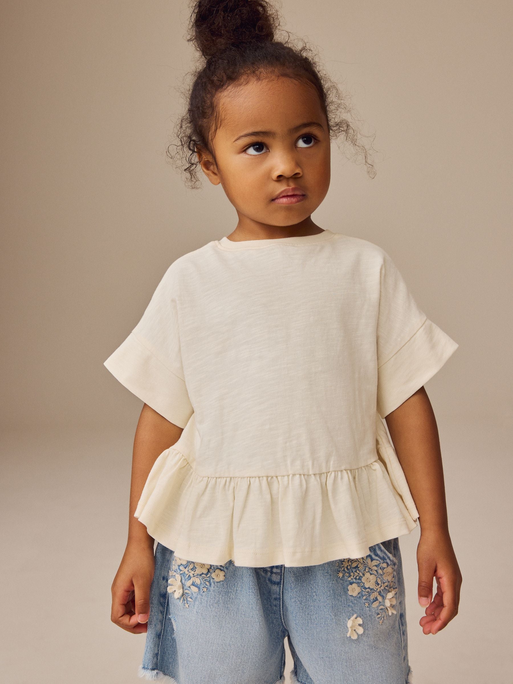 Dsiney Kidz - Ecru Short Sleeve Peplum T-Shirt (3mths-7yrs) image 1