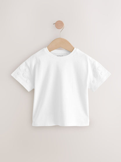 Cream 100% Cotton Daisy Short Sleeve T-Shirt (3mths-7yrs) image 5