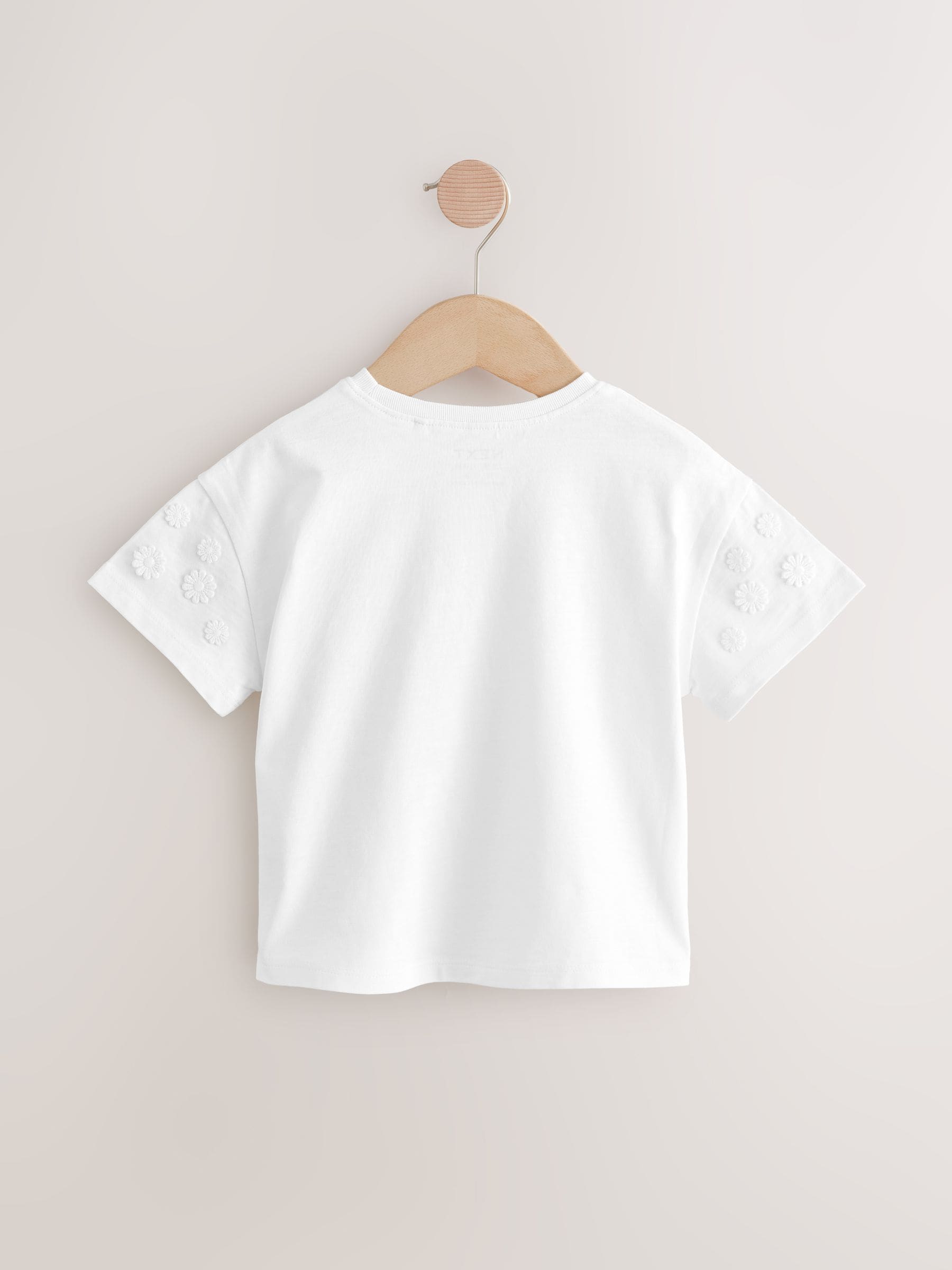 Cream 100% Cotton Daisy Short Sleeve T-Shirt (3mths-7yrs) image 6