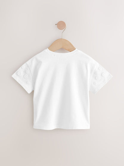Cream 100% Cotton Daisy Short Sleeve T-Shirt (3mths-7yrs) image 6