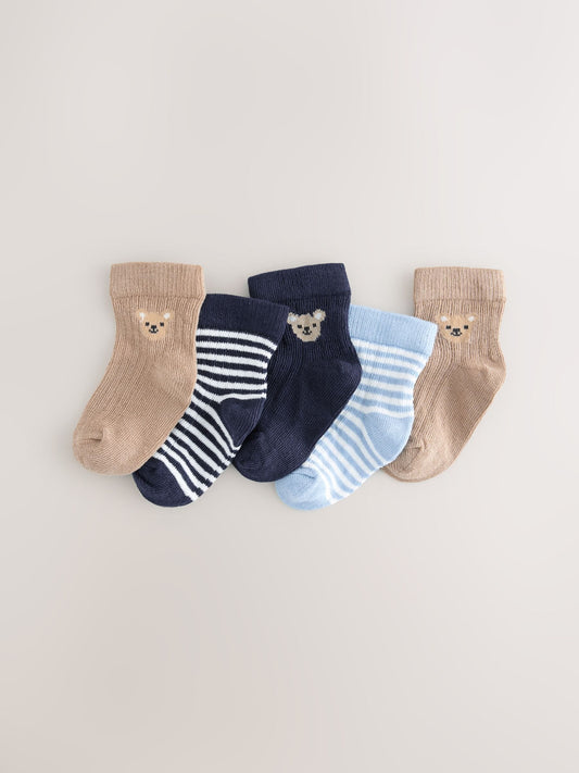 Blue Bear Baby Socks 5 Pack (0mths-2yrs) image 1