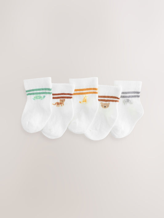 White Stripe Baby Socks 5 Pack (0mths-2yrs) image 1