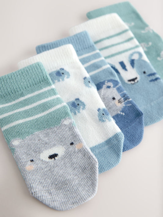 Blue character Baby Socks 5 Pack (0mths-2yrs)