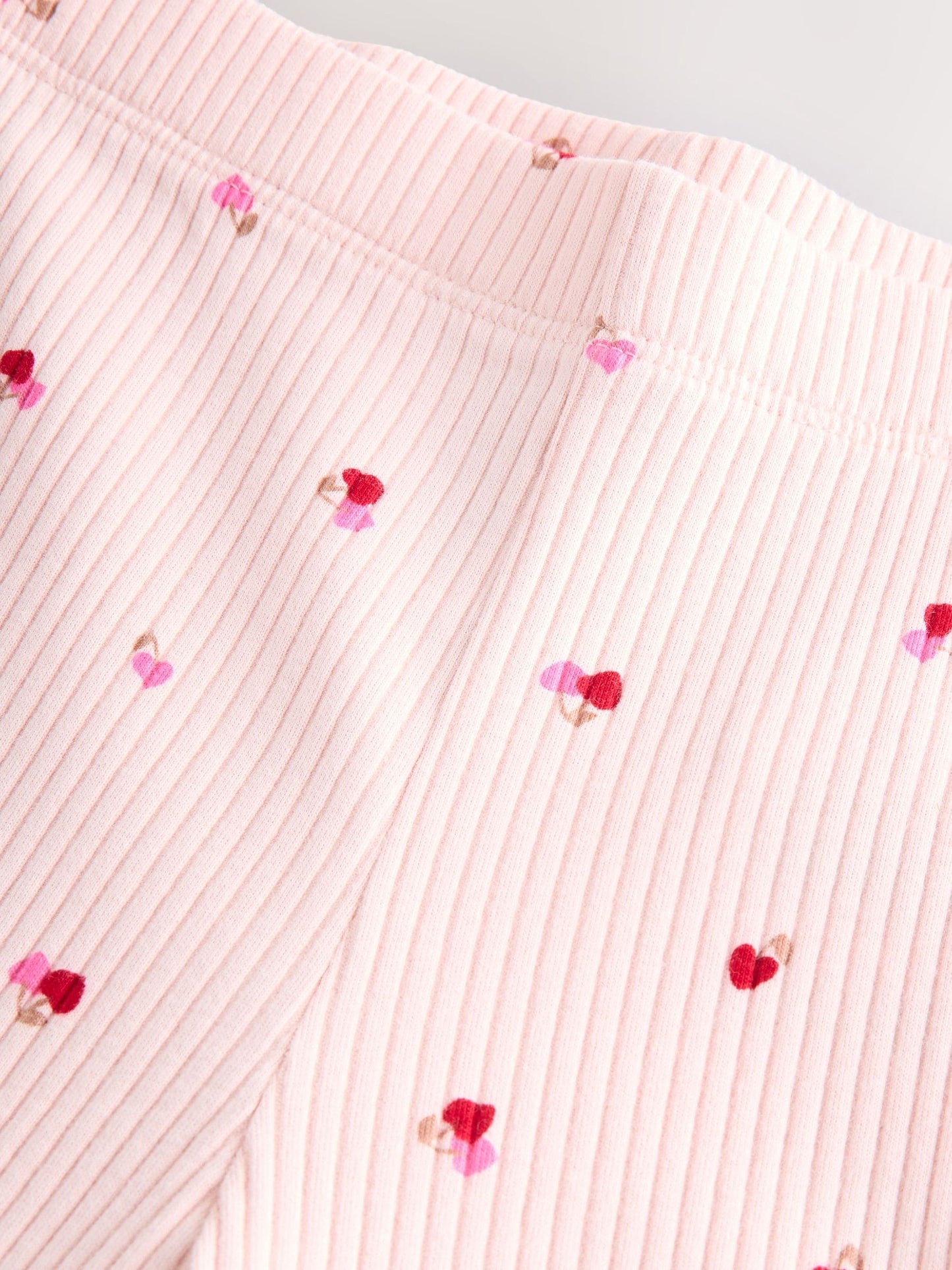 Pink Cherry Hearts Rib Flare Leggings (3mths-7yrs) image 8