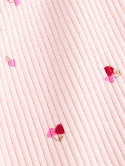 Pink Cherry Hearts Rib Flare Leggings (3mths-7yrs) image 9